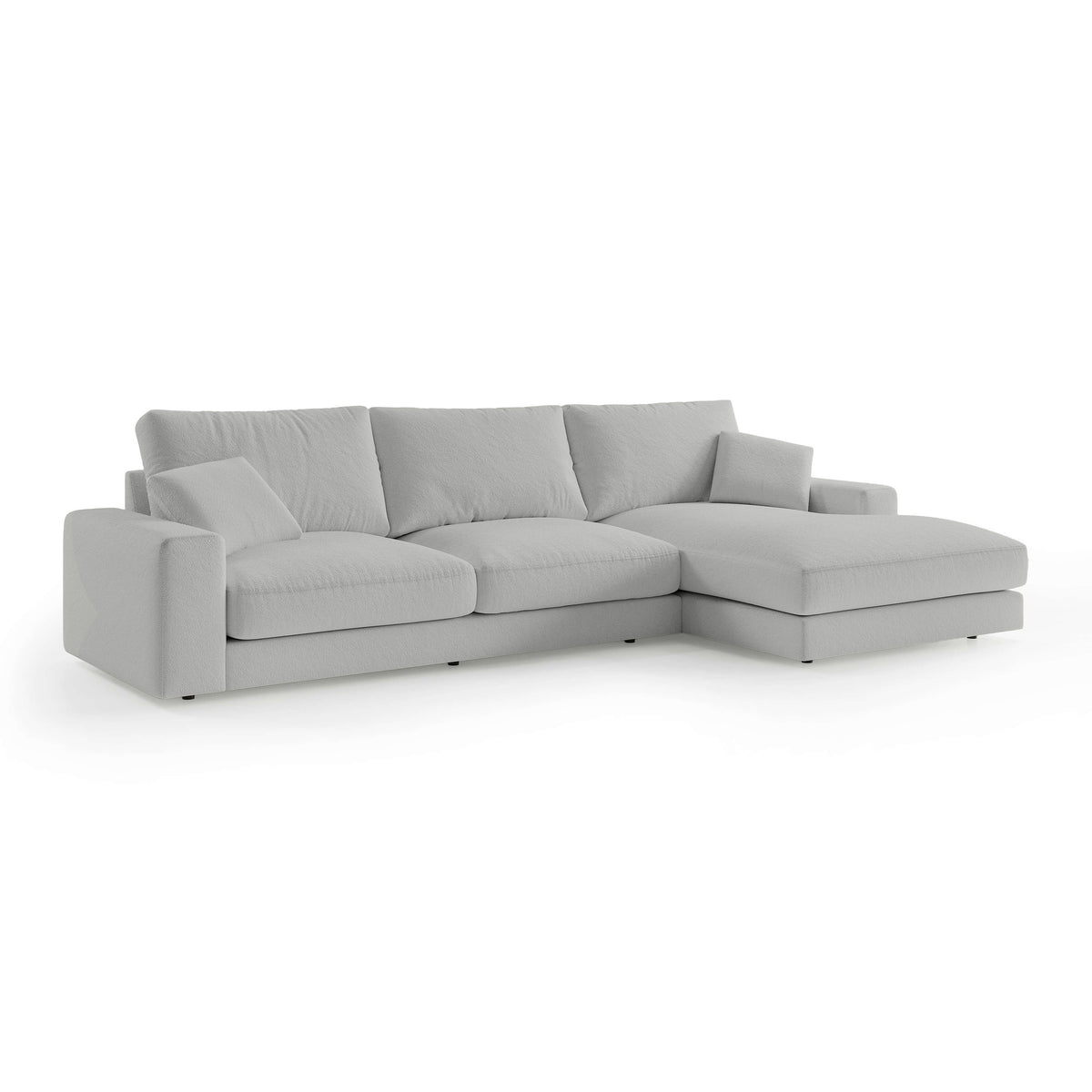 Harvesty 4–5 Seater Premium Corner Sofa, Minimalist Style – Right-Sided, Ashy Taupe (ARAGON 80)