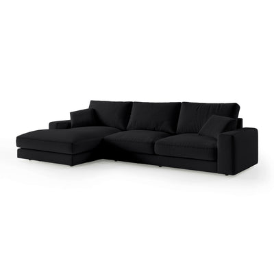Harvesty 4–5 Seater Premium Corner Sofa, Minimalist Style – Left-Sided, Raven Depth (ARAGON 99)