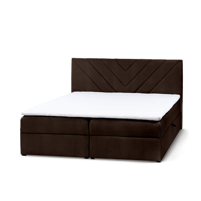 Lasy Continental Divan Bed with Topper, Modern Style – Rosewood Bronze (CASABLANCA 2308), 200