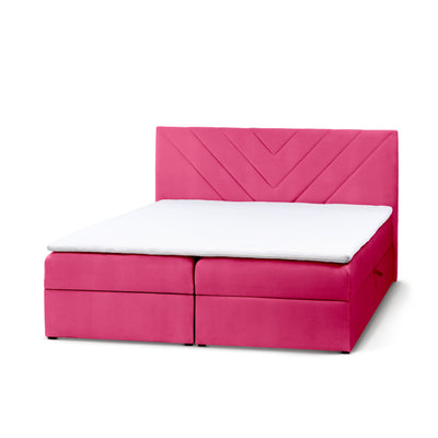 Lasy Continental Divan Bed with Topper, Modern Style – Raspberry Pink (CASABLANCA 2310), 200