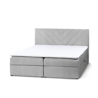 Lasy Continental Divan Bed with Topper, Modern Style – Ice Gray (CASABLANCA 2314), 200