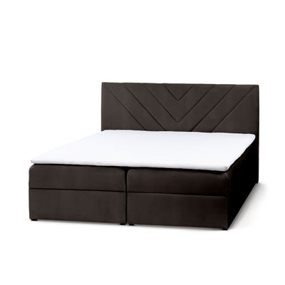 Lasy Continental Divan Bed with Topper, Modern Style – Pure Graphite (CASABLANCA 2315), 200