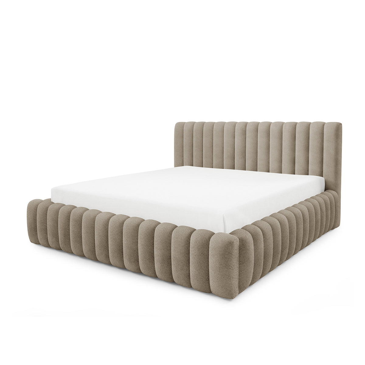 Pastel Upholstered Ottoman Bed with Storage, Modern Soft Style, Coral Fabric – photo 7