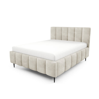Nerom Quilted Upholstered Ottoman Bed with Storage, Various Sizes in Elegant Style, Coral Fabric – Taupe Sand (CORAL 65)