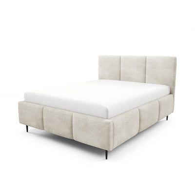 Melora Upholstered Ottoman Bed with Storage, Various Sizes in Modern Style, Coral Fabric – Taupe Sand (CORAL 65)