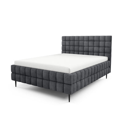 Stratus Upholstered Ottoman Bed with Storage, Various Sizes in Modern Style, Coral Fabric – Graphite Shadow (CORAL 80)