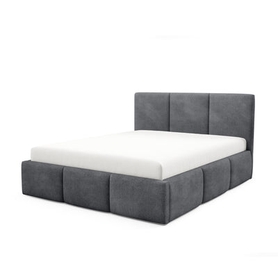 Melora Upholstered Ottoman Bed with Storage, Various Sizes in Modern Style, Coral Fabric – Graphite Shadow (CORAL 80)