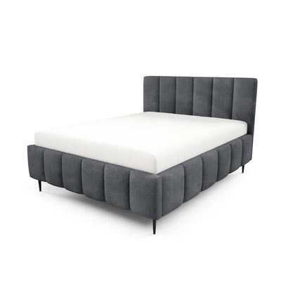 Nerom Quilted Upholstered Ottoman Bed with Storage, Various Sizes in Elegant Style, Coral Fabric – Graphite Shadow (CORAL 80)