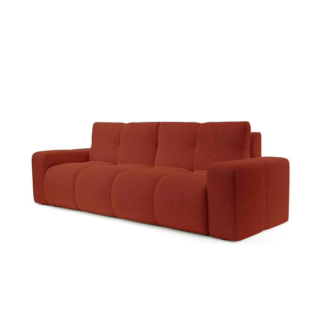 Soso 3 Seater Sofa Bed 149x200 with Storage, Modern Style – Brick Flame (CURIO 55)