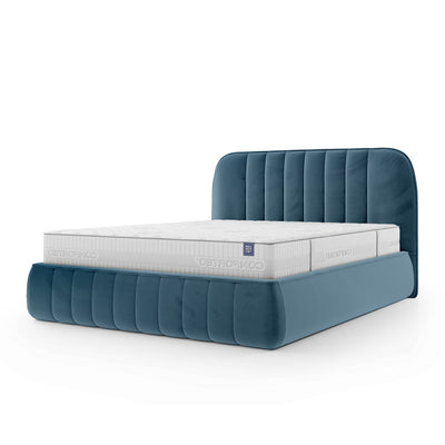 Carla Upholstered Ottoman Bed with Storage, Soft Minimalism Style – Nordic Ocean (FRESH 34), 200