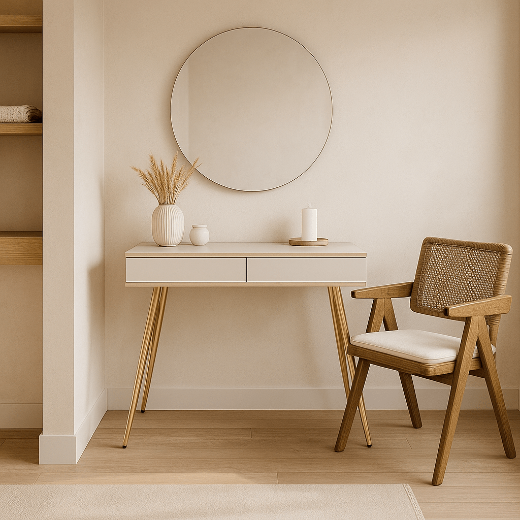Meva Dressing Table 102x80 cm, Modern Classic Style – in a room setting