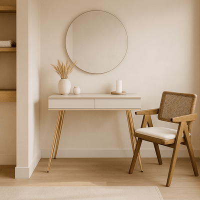 Meva Dressing Table 102x80 cm, Modern Classic Style – in a room setting