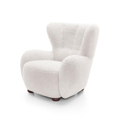 Tedi Armchair 88 cm, Scandinavian Style – Light Parchment (ROLF 04), Walnut