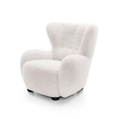 Tedi Armchair 88 cm, Scandinavian Style – Light Parchment (ROLF 04), Black