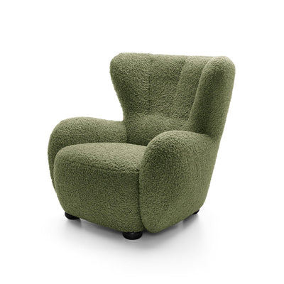Tedi Armchair 88 cm, Scandinavian Style – Olive Green (ROLF 14), Black