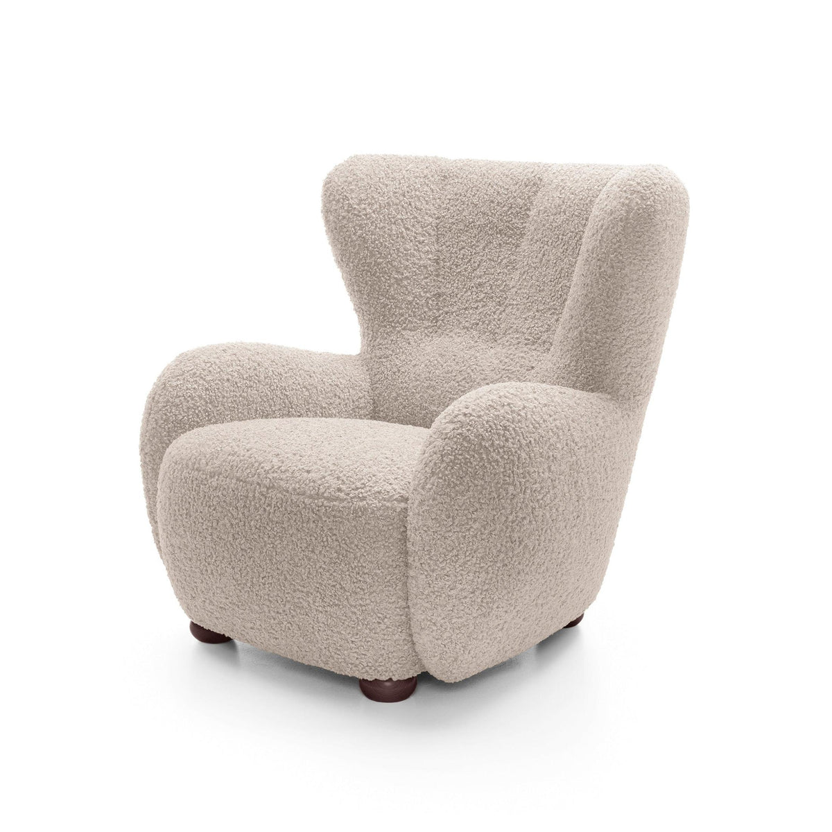 Tedi Armchair 88 cm, Scandinavian Style – Caramel Sand (ROLF 02), Walnut