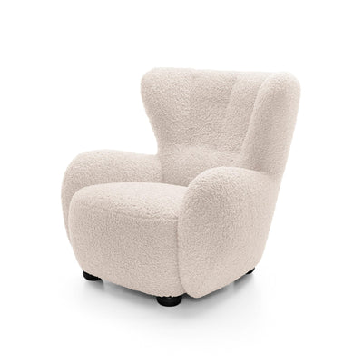 Tedi Armchair 88 cm, Scandinavian Style – Pearl Cream (ROLF 03), Black