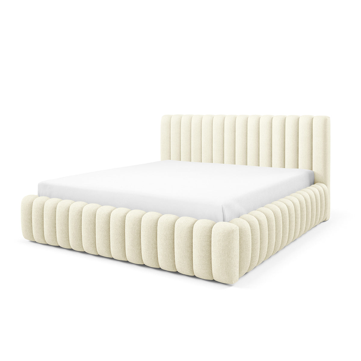Pastel Upholstered Ottoman Bed with Storage, Modern Soft Style, Doha Fabric – photo 7
