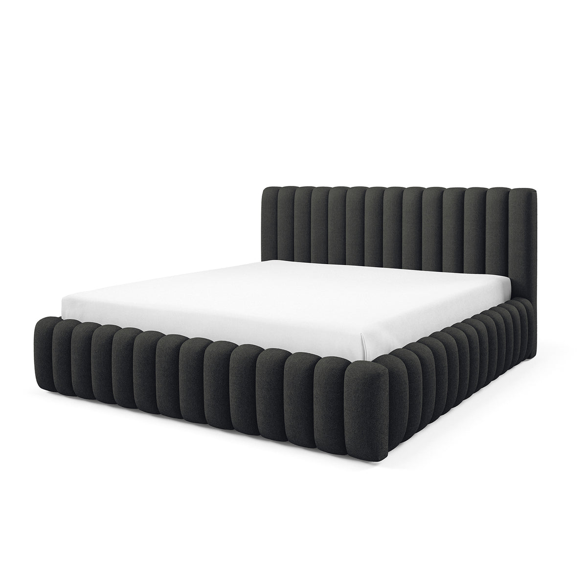 Pastel Upholstered Ottoman Bed with Storage, Modern Soft Style, Doha Fabric – photo 10