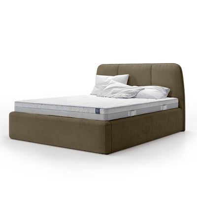 Elle Upholstered Ottoman Bed with Large Storage, Soft Minimalism Style – Earthy Taupe (VOUGE 10), 200