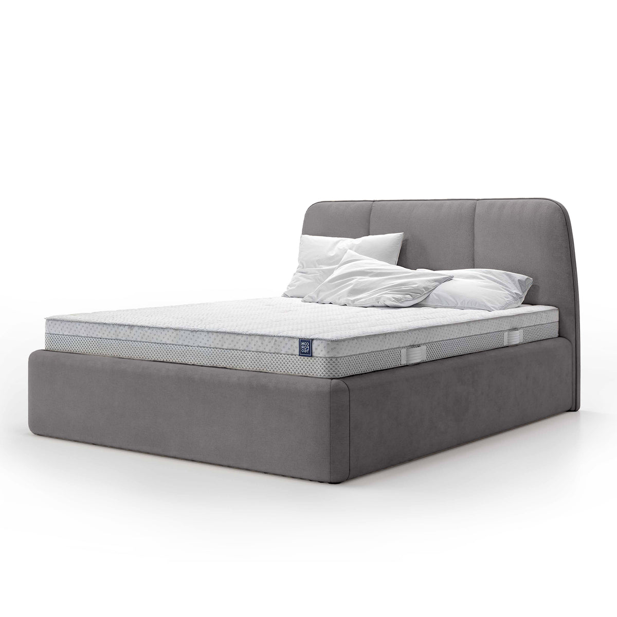 Elle Upholstered Ottoman Bed with Large Storage, Soft Minimalism Style – Ashen Matte (VOUGE 15), 200