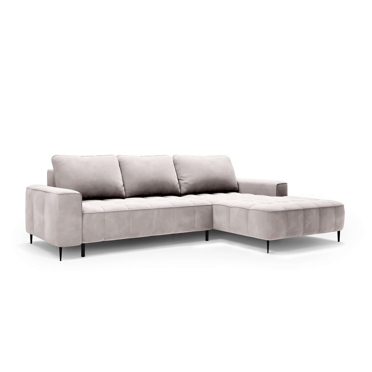 Francessco Corner Sofa with Bedding Storage 280 cm, Elegant Style – Right-Sided, Alabaster Glow (SALVADOR 16)