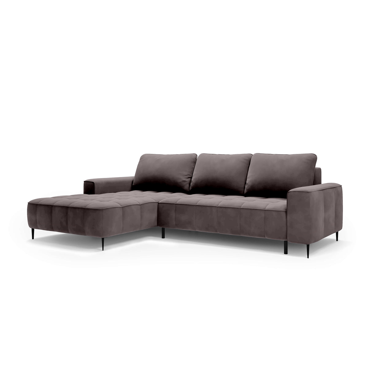 Francessco Corner Sofa with Bedding Storage 280 cm, Elegant Style – Left-Sided, Pumice Gray (SALVADOR 18)