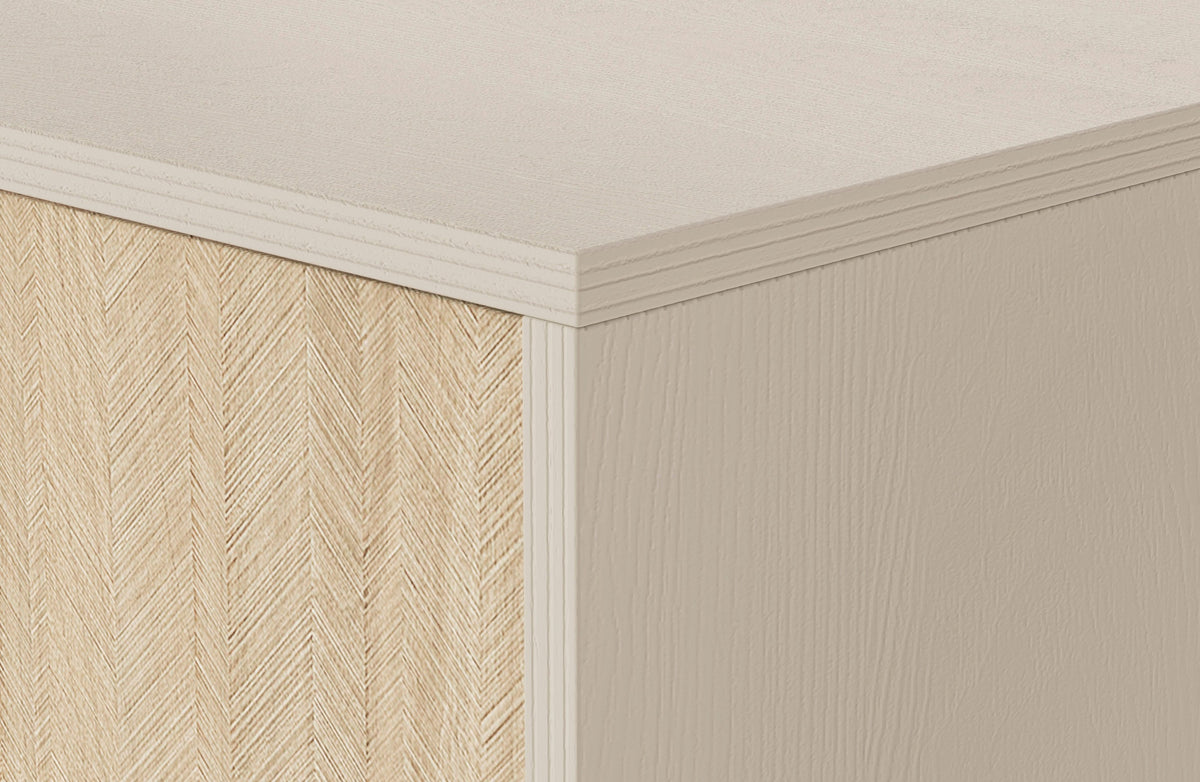 Mandala Bedside Table with Drawer and Open Shelf 54x54 cm, Boho Style – close-up of details and texture