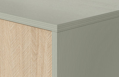 Mandala Bedside Table with Drawer and Open Shelf 54x54 cm, Boho Style – close-up of details and texture