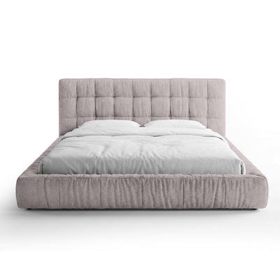 Talaro Quilted Upholstered Bed with a Low Frame, Modern Style – 180x200, Rose Quartzite (GOLDEN 25)