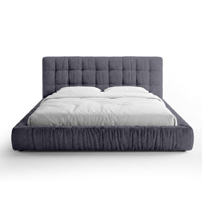 Talaro Quilted Upholstered Bed with a Low Frame, Modern Style – 180x200, Violet Slate (GOLDEN 97)