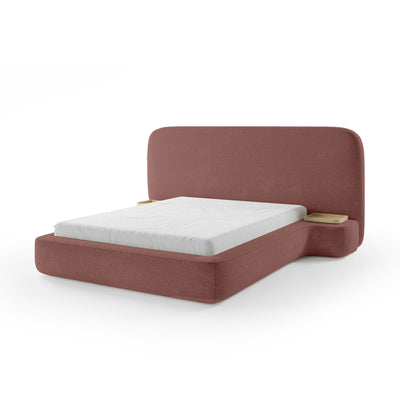 Genz Upholstered Bed, Japandi Style – Ruby Sepia (ARAGON 59), 200