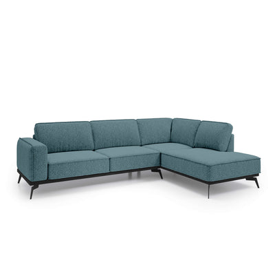 Rosalia Premium Corner Sofa 293 cm, Modern Style – Right-Sided, Ocean Steel (ARAGON 75)