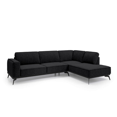 Rosalia Premium Corner Sofa 293 cm, Modern Style – Right-Sided, Raven Depth (ARAGON 99)