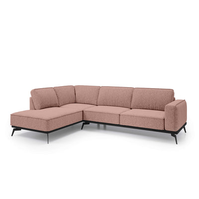 Rosalia Premium Corner Sofa 293 cm, Modern Style – Left-Sided, Rosy Beige (ARAGON 62)
