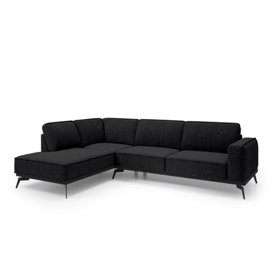 Rosalia Premium Corner Sofa 293 cm, Modern Style – Left-Sided, Raven Depth (ARAGON 99)