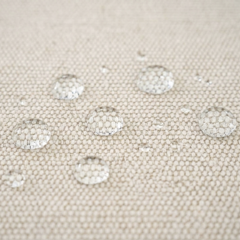 Lunaria Outdoor Foam Sofa 200x100x70 cm in Japandi Style in Harris Outdoor Fabric – close-up of details and texture