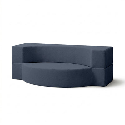 Lunaria Outdoor Foam Sofa 200x100x70 cm in Japandi Style in Harris Outdoor Fabric – Midnight Denim (HARRIS 7526)