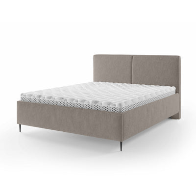 Hatti Upholstered Ottoman Bed with Storage, Minimalist Style – Ashen Curtain (PERFECT HARMONY 04), 160 200