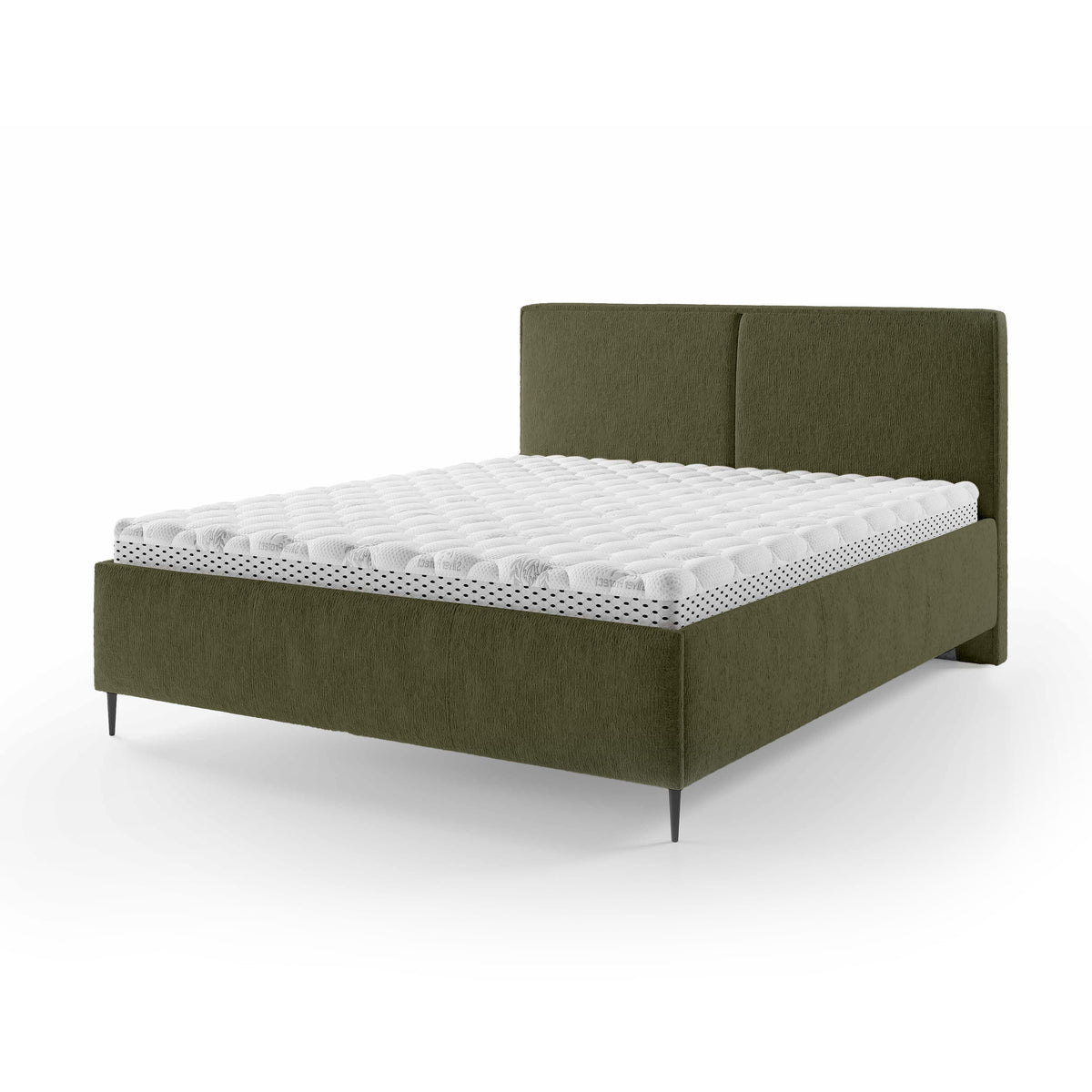 Hatti Upholstered Ottoman Bed with Storage, Minimalist Style – Golden Moss (PERFECT HARMONY 39), 160 200