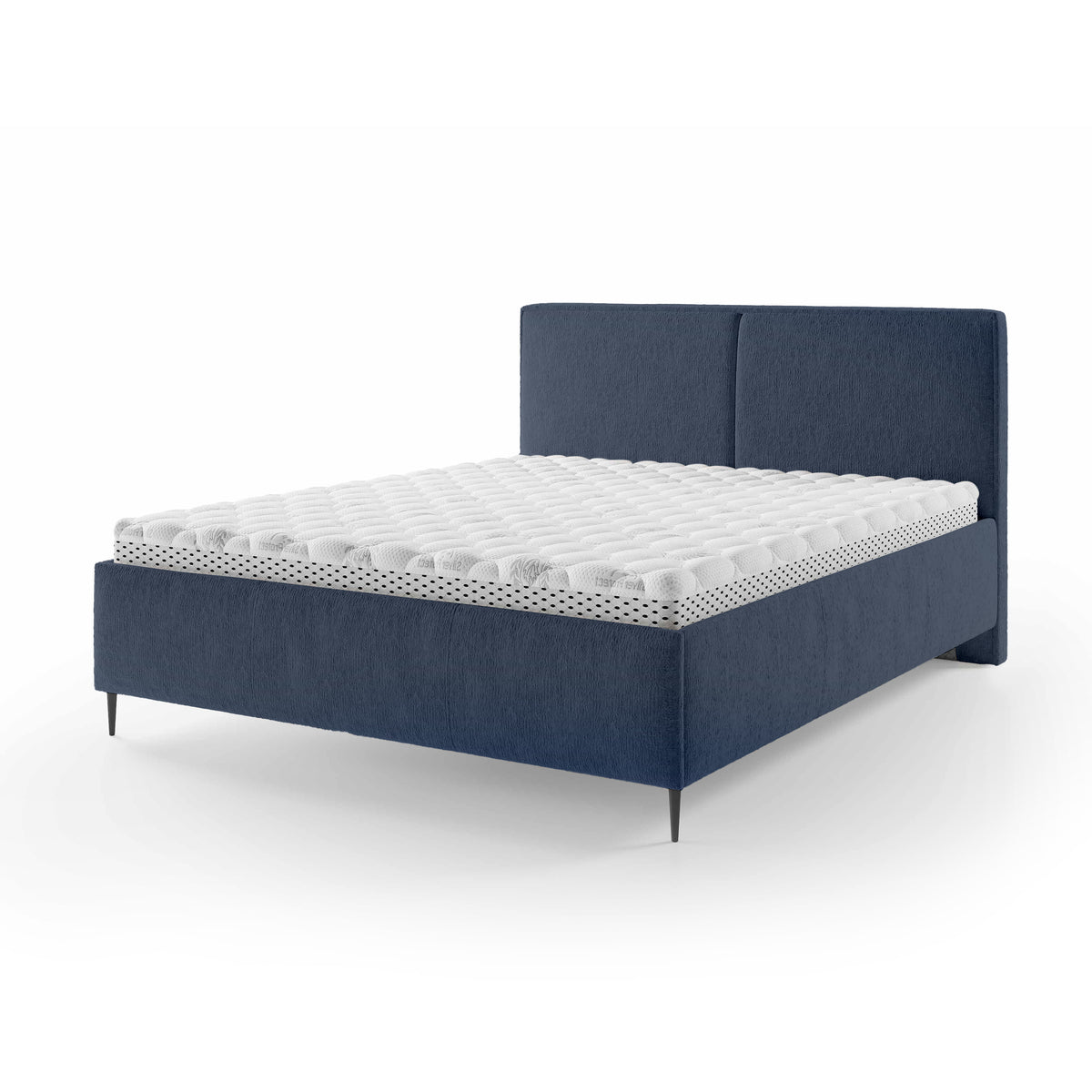 Hatti Upholstered Ottoman Bed with Storage, Minimalist Style – Navy Dust (PERFECT HARMONY 77), 140 200