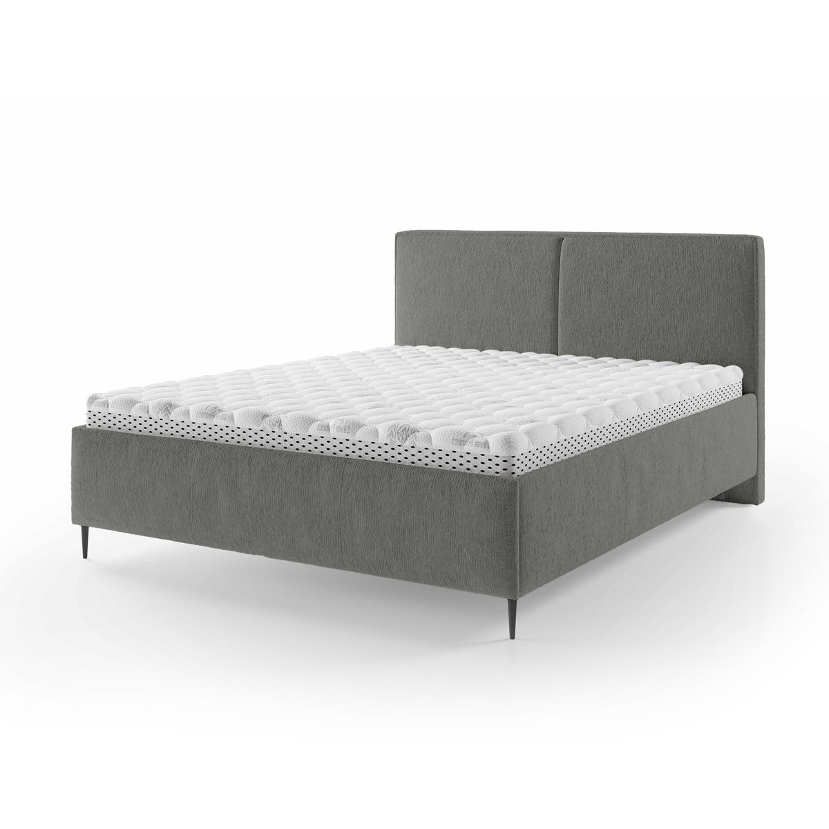 Hatti Upholstered Ottoman Bed with Storage, Minimalist Style – Stone Mist (PERFECT HARMONY 85), 180x200