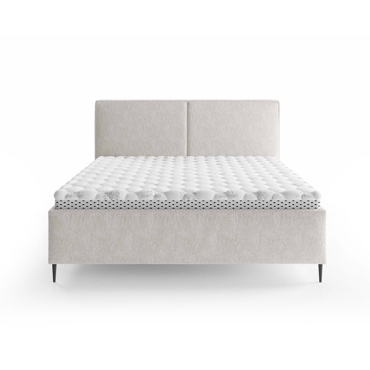 Hatti Upholstered Ottoman Bed with Storage, Minimalist Style – front view