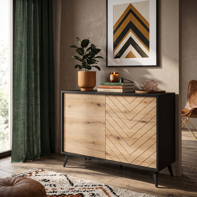Nirwana Sideboard 104x78, Loft Style – in a room setting