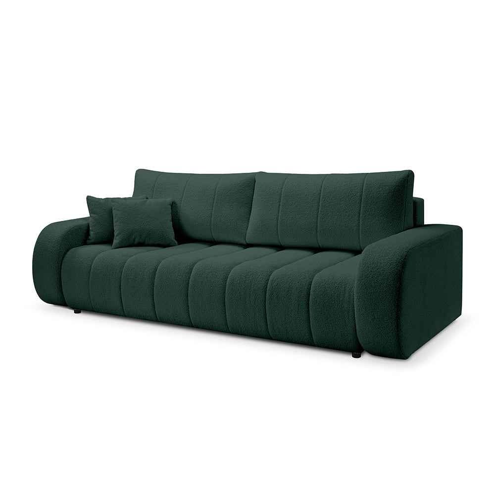Baloa 3 Seater Sofa Bed 144x200, Scandinavian Style – Forest Olive (LAMBI 15)