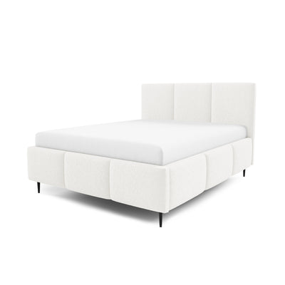 Melora Upholstered Ottoman Bed with Storage, Various Sizes in Modern Style, Lambi Fabric – Morning Mist (LAMBI 07)