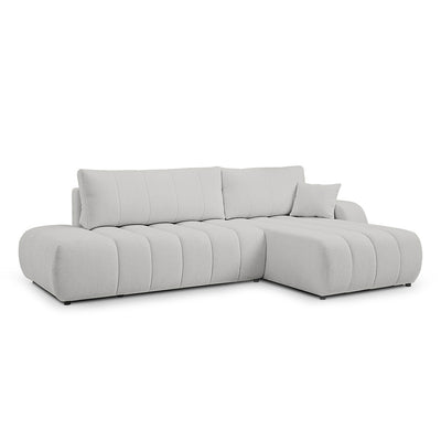 Baloa Corner Sofa Bed DL 276 cm, Modern Style – Right-sided, Misty Stone (LAMBI 09)