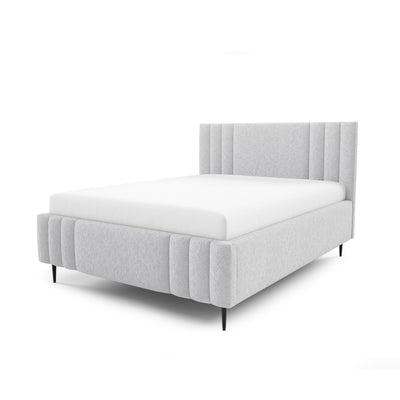 Falda Upholstered Ottoman Bed with Storage, Various Sizes in Elegant Style, Lambi Fabric – Ash Glow (LAMBI 11)