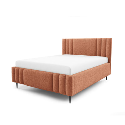 Falda Upholstered Ottoman Bed with Storage, Various Sizes in Elegant Style, Lambi Fabric – Copper Glow (LAMBI 14)