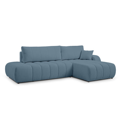 Baloa Corner Sofa Bed DL 276 cm, Modern Style – Right-sided, Gray Blue Morning (LAMBI 16)